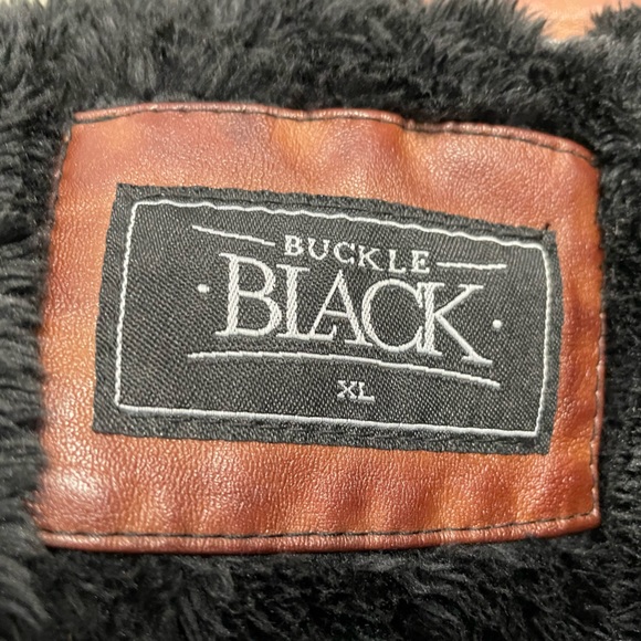 Buckle “Black” Exclusive Distressed Faux Leather Moto Jacket size XL - Picture 9 of 11